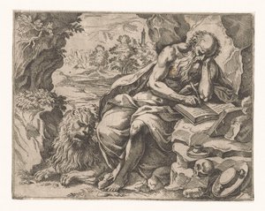 Saint Jérôme dans le désert - Vespasiano Strada (attributed to)