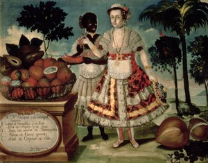 Femme distinguée avec son esclave noir