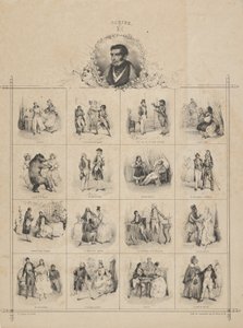 Augustin-Eugène Scribe avec des personnages, 19e siècle - Victor Adam