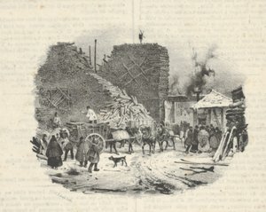 Chantier de bois à brûler, 19ème siècle - Victor Adam