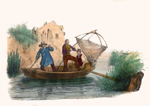 La Pêche. dans « Album Grotesque, Choix de Types Remarquables », illustrations de Victor Adam, Paris, vers 1850. - Victor Adam