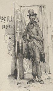 Homme debout dans une porte, milieu du 19ème siècle - Victor Adam