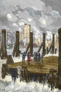 Siège de La Rochelle (1627-1628) : « Le Cardinal de Richelieu (1585-1642) sur le barrage de La Rochelle, pendant le siège de la ville, place d