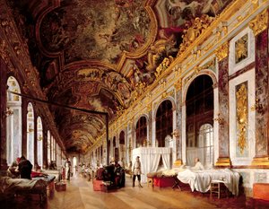 La Galerie des Glaces à Versailles utilisée comme hôpital militaire pour soigner les Prussiens blessés en 1871 - Victor Buchereau