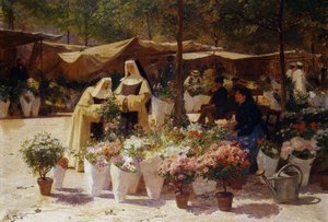 Le Marché aux fleurs - Victor Gabriel Gilbert