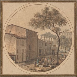 Vue du Forum romain avec le Temple de Saturne en arrière-plan - Victor Jean Nicolle