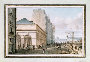 Vue du nouveau marché de la volaille, situé sur le Quai des Augustins près du Pont-Neuf, Paris, vers 1810 - Victor Jean Nicolle