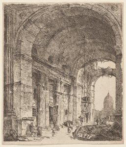Une voûte en ruine avec une vue de Saint-Pierre - Victor Louis