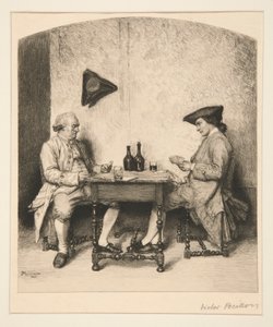 Une partie de cartes - Victor Louis Focillon