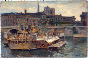Les travaux du métropolitain au pont Notre-Dame - Victor Marec
