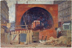 Les travaux du métropolitain place Saint-Michel en 1906 - Victor Marec
