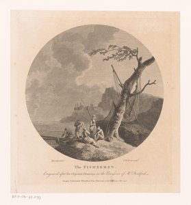 Paysage avec des pêcheurs près d