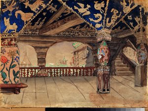 Décor préparatoire pour la pièce de théâtre "La demoiselle des neiges" de Alexandre Ostrovski - Victor Mikhailovich Vasnetsov