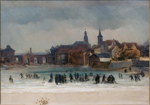 Vue de Sachsenhausen et du vieux pont - Victor Müller