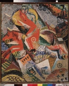 Composition avec un cavalier rouge - Victor Nikandrovich Palmov