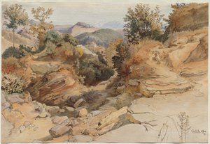 Les collines sabines et Rocca Santo Stefano, vues de Civitella - Victor Paul Mohn