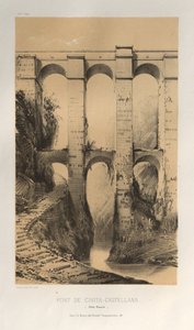 Architecture Pittoresque ou Monuments des XVeme et XVIeme Siecles: Chateaux de France des XV et XVI Siecles: Pl. 50, Pont De Civita-Castellana (Etats Romains) - Victor Petit