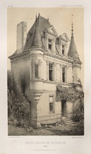 Architecture Pittoresque ou Monuments des XVeme et XVIeme Siecles: Chateaux De France des XV et XVI Siecles: Pl. 9, Ancien Chateau de Villeneuve (Yonne) - Victor Petit