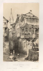 Architecture Pittoresque ou Monuments des XVeme et XVIeme Siecles: Chateaux De France des XV et XVI Siecles: Pl. 10, Vielles Maisons A Tulle (Correze) - Victor Petit