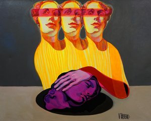 Figures surréalistes : Tête violette