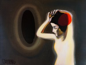 La femme et le miroir noir - Victor Tkachenko
