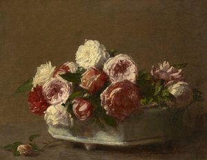Roses dans un pot en porcelaine, vers 1875?-1900 - Victoria Dubourg