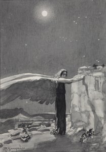 Illustration du poème Le Démon par Mikhaïl Lermontov, 1913-1914 - Viktor Dmitrievich Zamiraylo