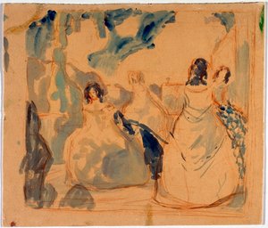 Jeunes femmes sur une terrasse - Viktor Elpidiforovich Borisov Musatov
