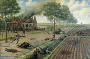 La Cavalerie russe combattant les Allemands dans un village en 1915, c.1915-16 - Viktor Viketyevich Masurovsky