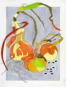 Nature morte aux oignons en germination - Viktoriia Saunina