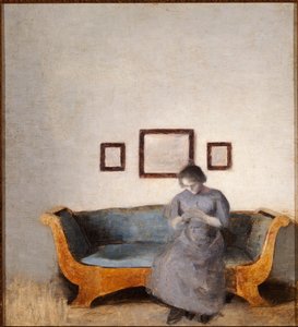 Ida Hammershøi assise sur un canapé