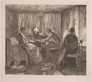 Intérieur avec la famille de l