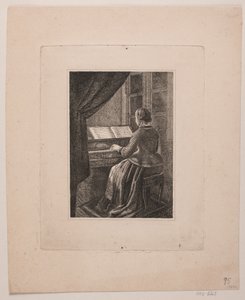 Portrait de la Femme du Peintre Jouant du Piano - Vilhelm Kyhn
