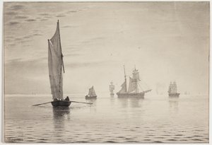 Navires par temps calme sur le lac