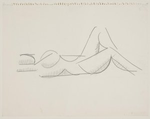 Modèle féminin couché, jambes vers la droite - Vilhelm Lundstrøm