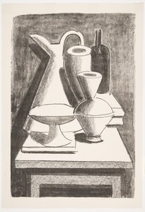 Nature morte. Cruche, bouteille, etc.