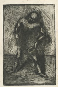 Homme accroupi avec le chapeau à la main - Vilhelm Lundstrøm