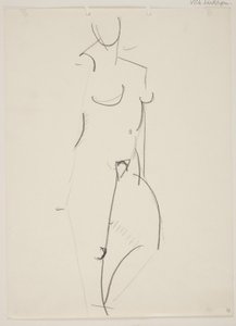 Femme nue debout, tournée vers la droite