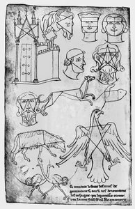 Ms Fr 19093 fol.18v Divers dessins (copie fac-similé) - Villard de Honnecourt
