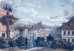 Marché aux chevaux sur la place Venceslas, Prague, 1835 - Vincenc and Geissler, F. Morstadt