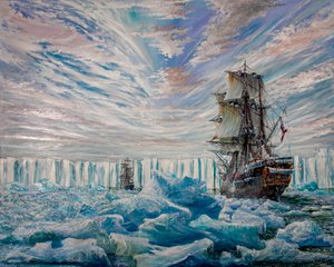 Erebus et Terror découvrent la barrière de glace antarctique, 2020 - Vincent Alexander Booth