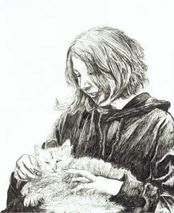 Fille et chat - Vincent Alexander Booth
