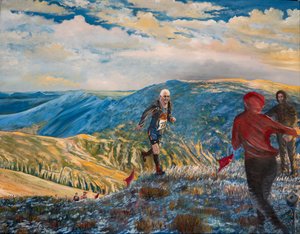 Graham au checkpoint 5, 2024 (huile sur toile)