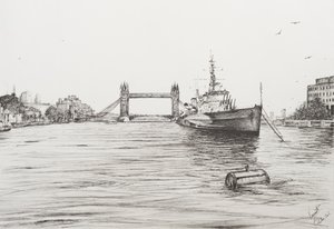 HMS Belfast sur la Tamise à Londres, 2006