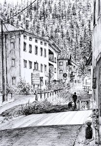 Rue principale à Dont, Italie, 2019 - Vincent Alexander Booth