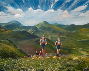 Mark et le défi de Joss Naylor, 2024 (huile sur toile)