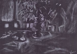 Plante dans une pièce à la lumière des bougies - Vincent Alexander Booth