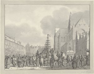 Arrivée des Français sur la Grand-Place de Haarlem, 1795 - Vincent Jansz. van der Vinne