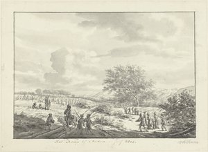 Camp militaire dans les dunes près d