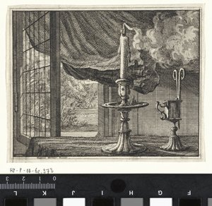 Bougie éteinte devant une fenêtre ouverte - Vincent Laurensz. van der Vinne (II)